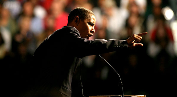 A Obama pointing