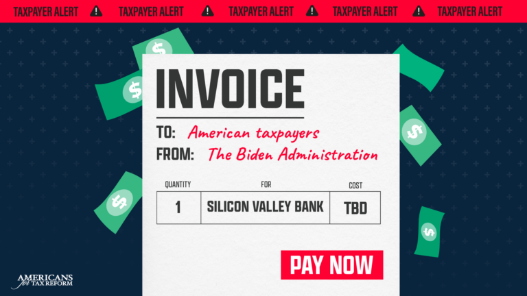 Image of an Invoice Graphic for Taxpayers for Bailing Out Silicon Valley Bank