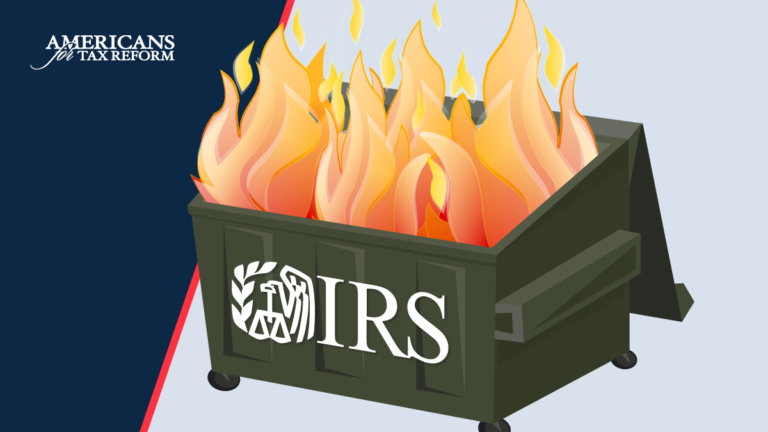 Image of Danny Werfel's IRS as burning dumpster fire